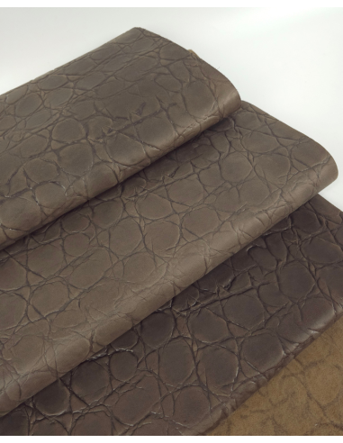 Shitake Crocodile Alligator Embossed Texture Leather P34