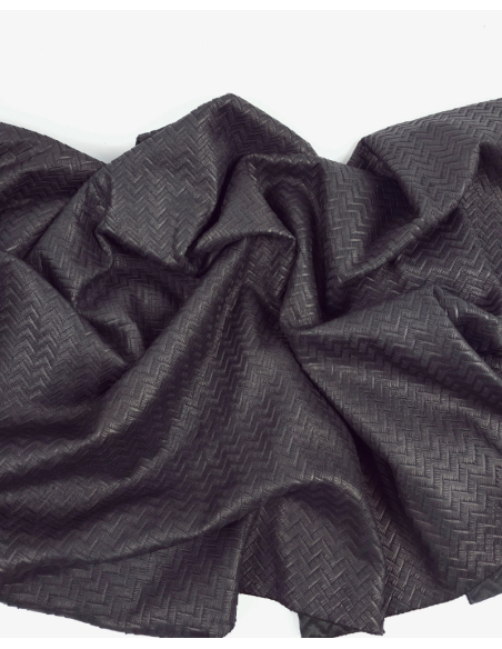 Black Braided Laminated Soft Leather