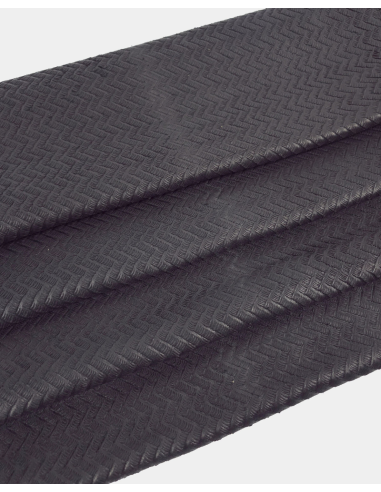 Black Braided Laminated Soft Leather