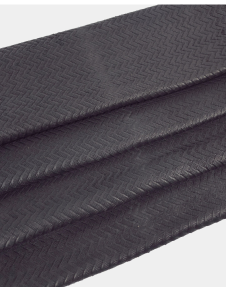 Black Braided Laminated Soft Leather