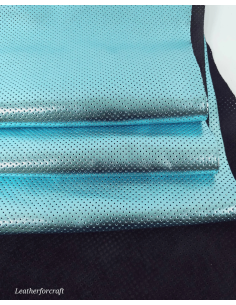 Blue Metallic Perforated Soft Leather 2