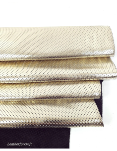 Champagne Metallic Perforated Soft Leather 2