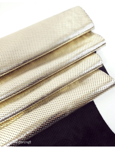 Champagne Metallic Perforated Soft Leather