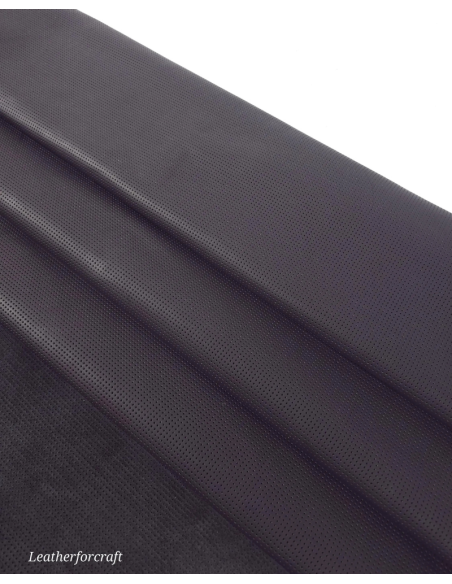 Jet Black Matte Perforated Soft Leather PF13