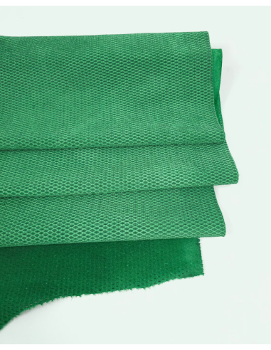 Pine Green NIT TT Pattern Perforated Soft Leather