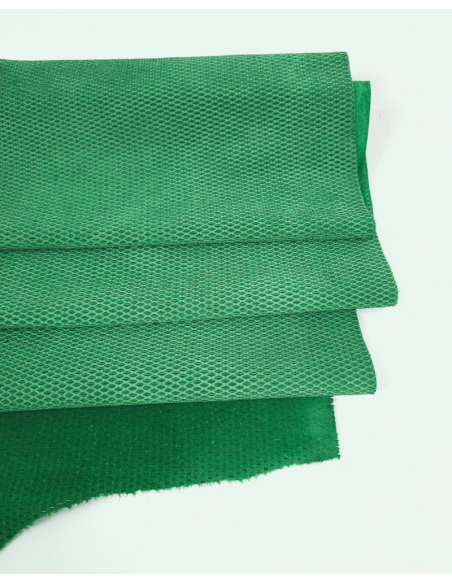 Pine Green NIT TT Pattern Perforated Soft Leather