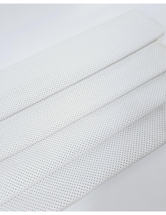 White Pattern Perforated Thin Soft Leather