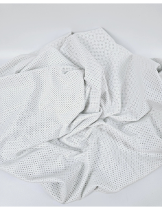 White Pattern Perforated Thin Soft Leather 2