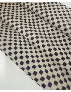 Black and White Checkerboard Cow Hair on Hide Leather 2