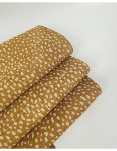 Tan Deer Hair on Hide Leather