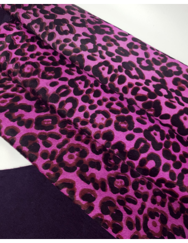Pink Jaguar Cavallino Calfskin Hair on Hide Leather (Animal Print)