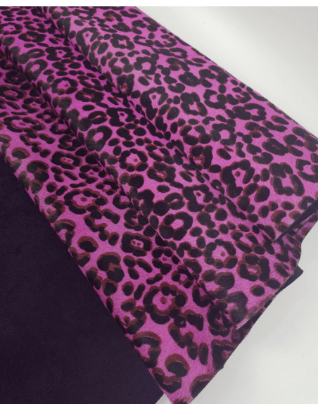 Pink Jaguar Cavallino Calfskin Hair on Hide Leather (Animal Print)