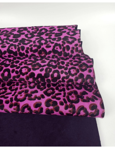 Pink Jaguar Cavallino Calfskin Hair on Hide Leather (Animal Print)