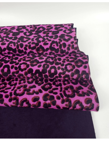 Pink Jaguar Cavallino Calfskin Hair on Hide Leather (Animal Print)
