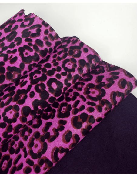 Pink Jaguar Cavallino Calfskin Hair on Hide Leather (Animal Print)