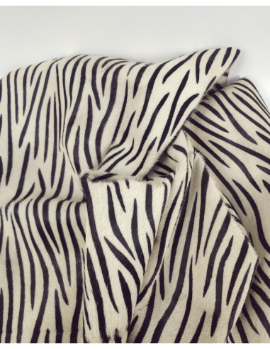 Zebra Cavallino Calfskin Hair on Hide Leather