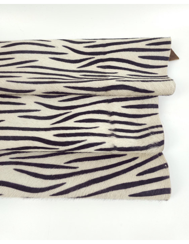 Zebra Cavallino Calfskin Hair on Hide Leather