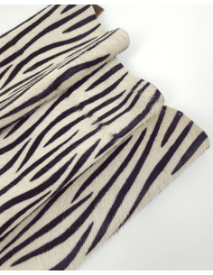 Zebra Cavallino Calfskin Hair on Hide Leather