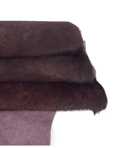 Shaved Chocolate Cavallino Calfskin Hair on Hide Leather 2