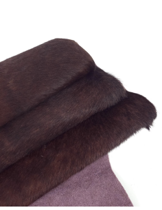 Shaved Chocolate Cavallino Calfskin Hair on Hide Leather