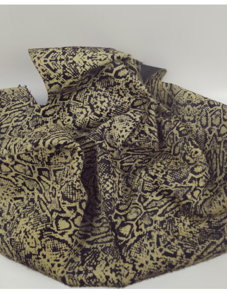 Snake Cavallino Calfskin Hair on Hide Leather (Animal Print)