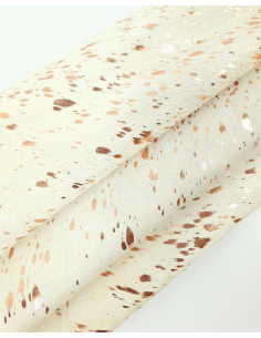 Acid Washed White Rose Gold Cowhide Leather