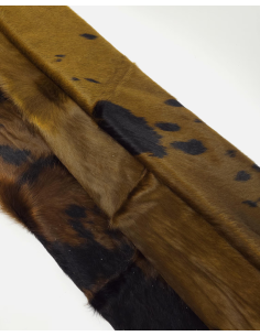 Golden Brown Black Brindle Cavallino Calfskin Hair on Hide Leather 2