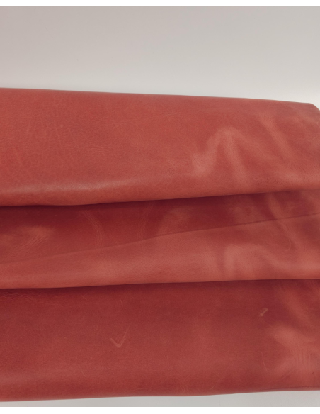 Coral Crazy Horse V2 Vintage Pull Up Rustic Thick Leather