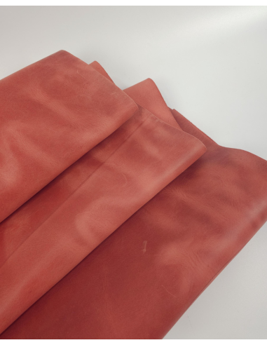 Coral Crazy Horse V2 Vintage Pull Up Rustic Thick Leather
