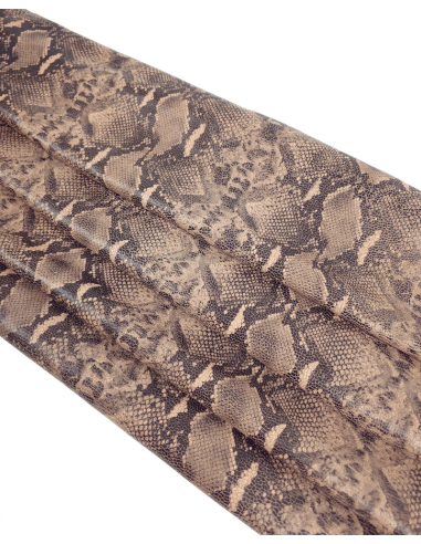 Old Rose and Black Snaktonics Crackled Snake Pattern Relief Leather