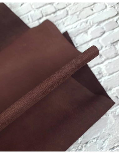 Decadent Chocolate Jaipur Embossed Milled Very Soft Nubuck Leather