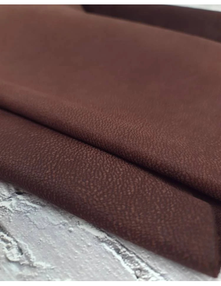 Decadent Chocolate Jaipur Embossed Milled Very Soft Nubuck Leather