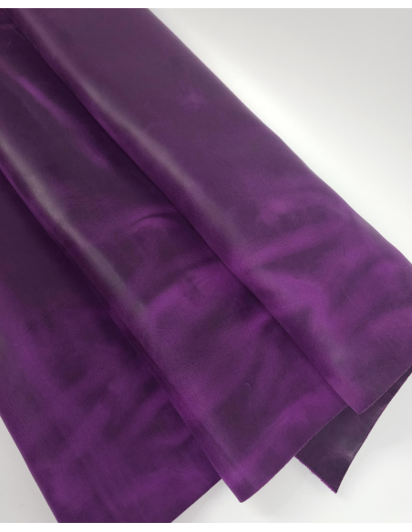 Bright Violet Crazy Horse V2 Vintage Pull Up Rustic Thick Leather