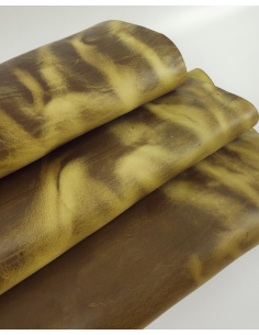 Gold Flake Crazy Horse V2 Vintage Pull Up Rustic Thick Leather 2