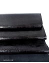 Black Patent Crocodile Alligator Leather Embossed Texture Amazing Relief OZ 2018 V2