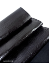 Black Patent Crocodile Alligator Leather Embossed Texture Amazing Relief OZ 2018 V2