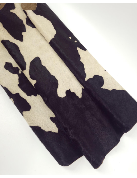 Black Brindle Hair on Hide Leather