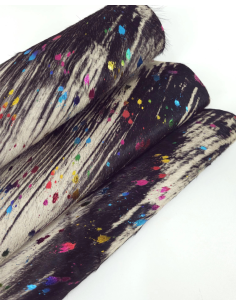 Brindle Foil Acid Washed Multi Color Calfskin Leather