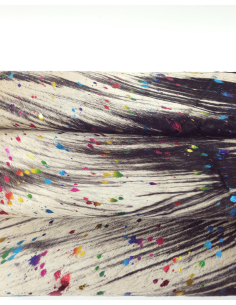 Brindle Foil Acid Washed Multi Color Calfskin Leather 2