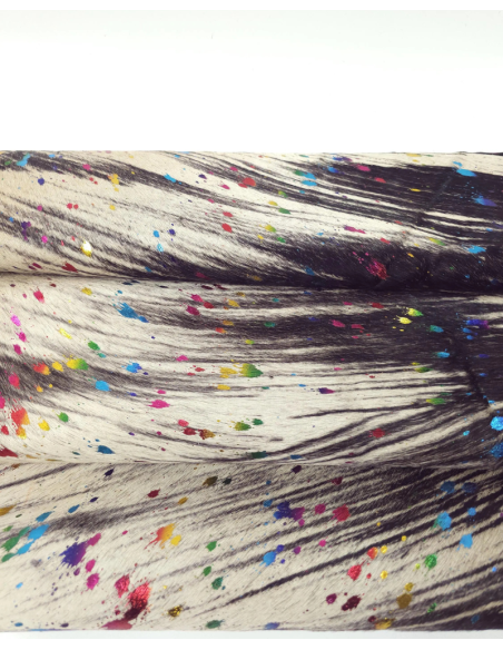 Brindle Foil Acid Washed Multi Color Calfskin Leather