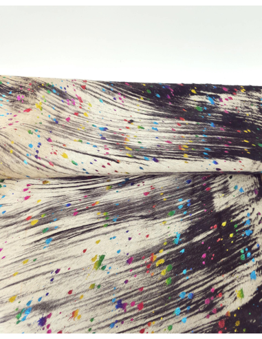Brindle Foil Acid Washed Multi Color Calfskin Leather