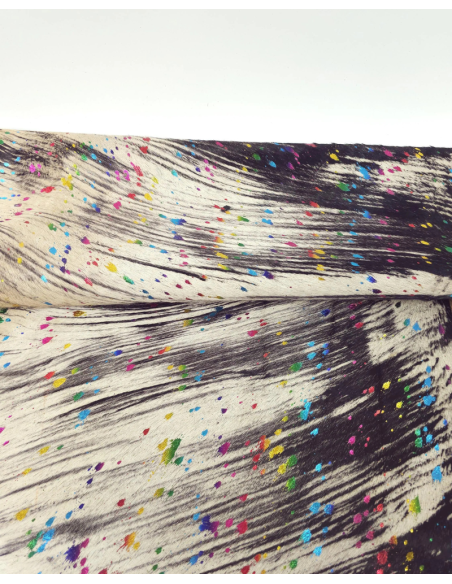Brindle Foil Acid Washed Multi Color Calfskin Leather