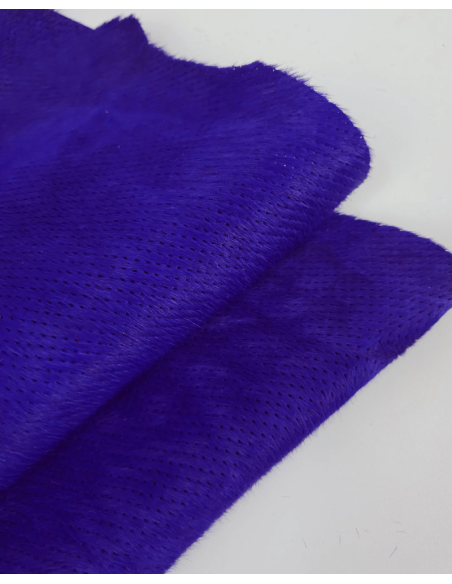Purple Perforated Cavallino Calfskin Hair on Hide Leather