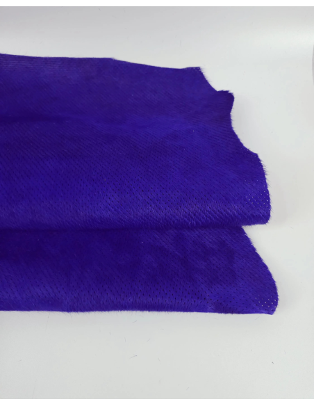 Purple Perforated Cavallino Calfskin Hair on Hide Leather