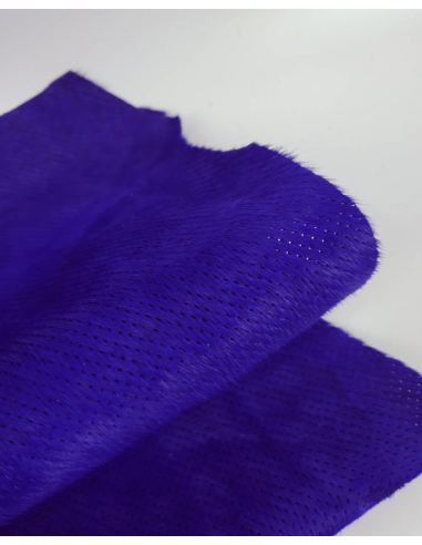 Purple Perforated Cavallino Calfskin Hair on Hide Leather