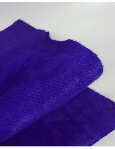 Purple Perforated Cavallino Calfskin Hair on Hide Leather