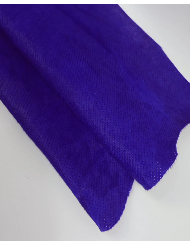 Purple Perforated Cavallino Calfskin Hair on Hide Leather