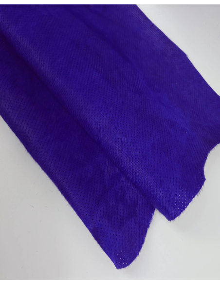 Purple Perforated Cavallino Calfskin Hair on Hide Leather