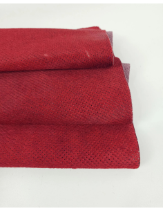 Red Perforated Cavallino Calfskin Hair on Hide Leather 2