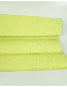 Sunny Lime Crocodile Alligator Leather Embossed Texture Amazing Relief OZ 2018 V2 2